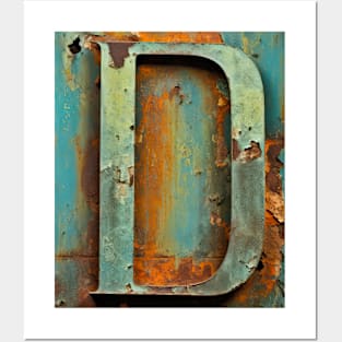 Rusty Letter "D" Monogram D initial Posters and Art